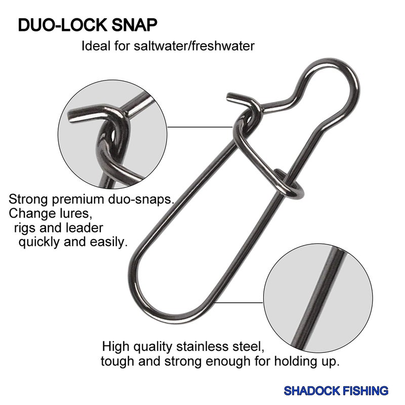 Shaddock Fishing 100 Pack Duo Lock Snaps(Size 5# Test: 88LB) - Image 4